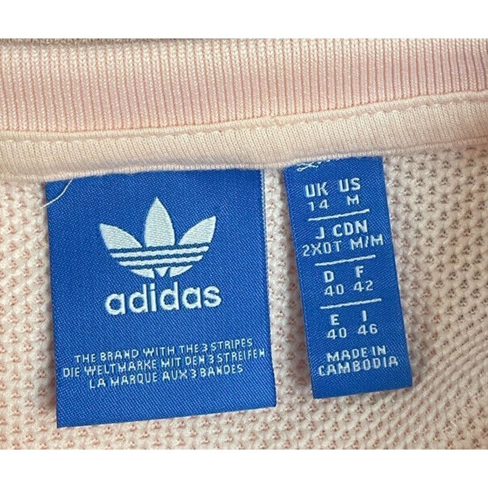 ADIDAS Originals Women’s Short Sleeve T-Shirt Dress Medium Pink White Trefoil - Picture 7 of 8
